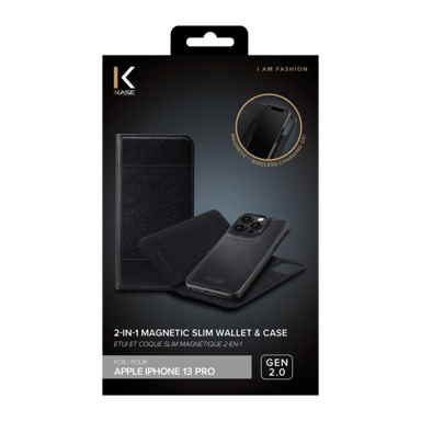 (O)GEN 2.0 custodia magnetica sottile 2 in 1 e guscio per Apple iPhone 13 Pro, nero