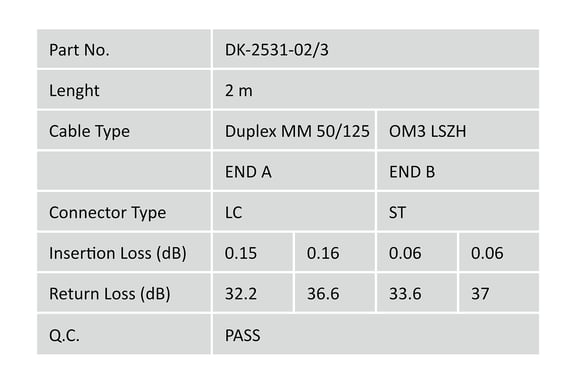 Cavo patch in fibra ottica multimodale DIGITUS OM 3, LC/ST