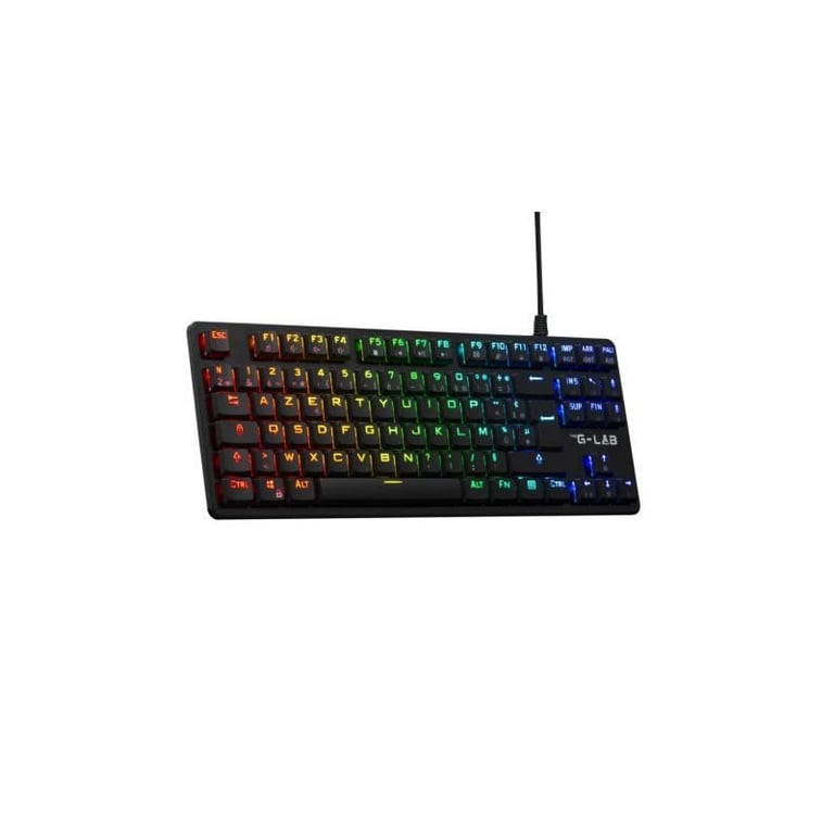 Clavier Mécanique The G-Lab Keyz Platinum TKL – AZERTY, Switchs Rouges, Rétroéclairage RGB - vue 7