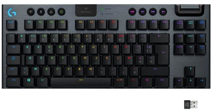 Clavier Gaming - Sans fil - LOGITECH G - G915 TKL LIGHTSPEED RVB - Switch GL LINEAR - Carbon