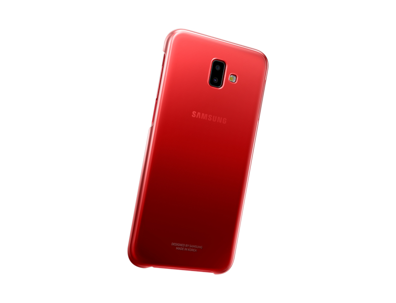 Coque rigide Evolution Samsung transparente et rouge pour Galaxy J6+ J610