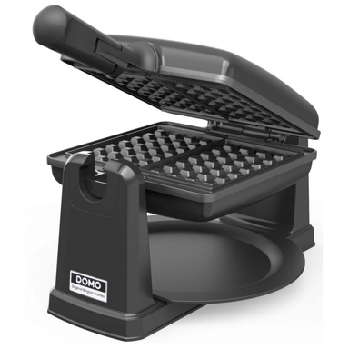 Gaufrier DOMO DO9224W rotatif belge 1000 W plaques carrées antiadhésives noir