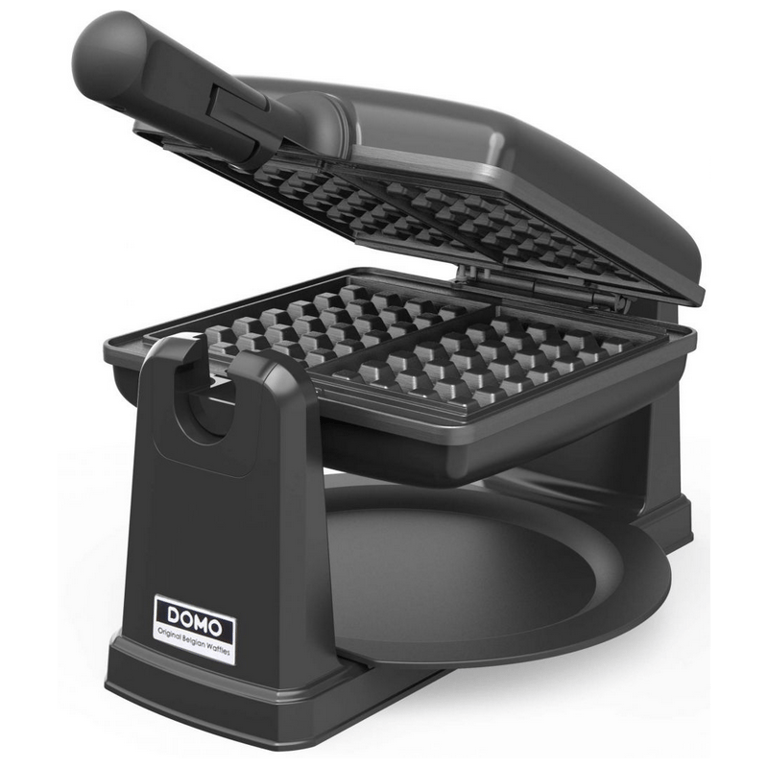 Gaufrier DOMO DO9224W rotatif belge 1000 W plaques carrées antiadhésives noir - Neuf