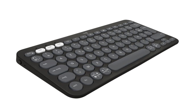 Logitech Pebble Keys 2 K380s teclado RF Wireless + Bluetooth AZERTY Francés Grafito
