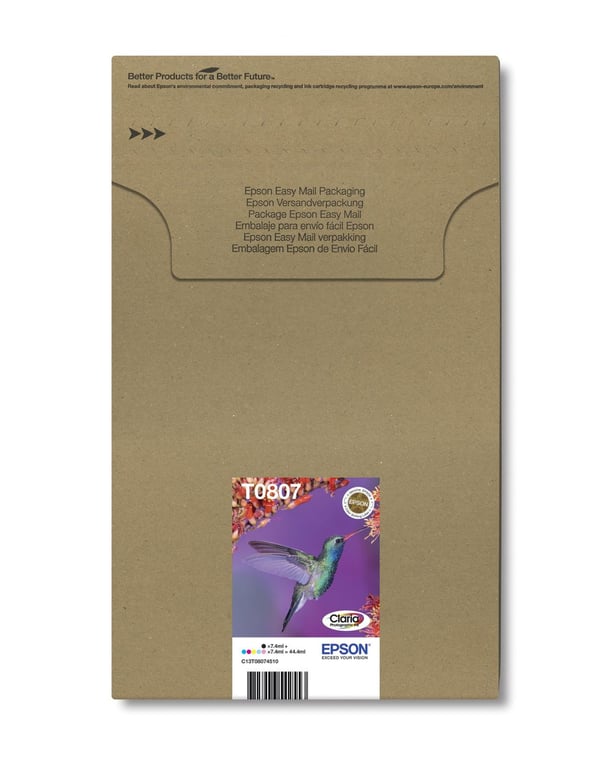 Epson T0807 Easy Mail Packaging Pack de 6 jaune cyan cyan originale boîte cartouche d'encre pour Stylus Photo P50 PX650 PX700 PX710 PX720... - vue 3