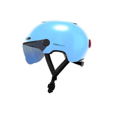 Cosmo Fusion+ Taglia M, Sky Blue- Casco con illuminazione posteriore intelligente e connessa - Assicurazione individuale ALLIANZ offerta per 1 anno