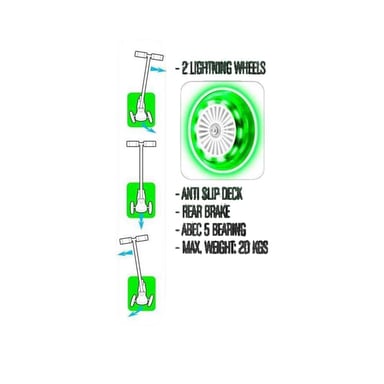 Patinete SKIDS CONTROL Stamp 3 ruedas verde