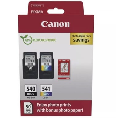 Paquete de cartuchos originales Canon Pg540/Cl541 Bk+C+M+Y - 5225B013 [Ml-8][Pag-180] [Ml-8