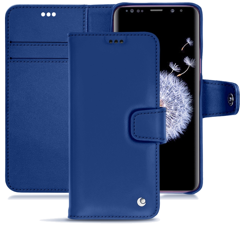 Housse cuir Samsung Galaxy S9+ - Rabat horizontal portefeuilleBleu
