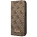 Guess Funda Folio para iPhone 14 Printed 4G Trendy Marrón
