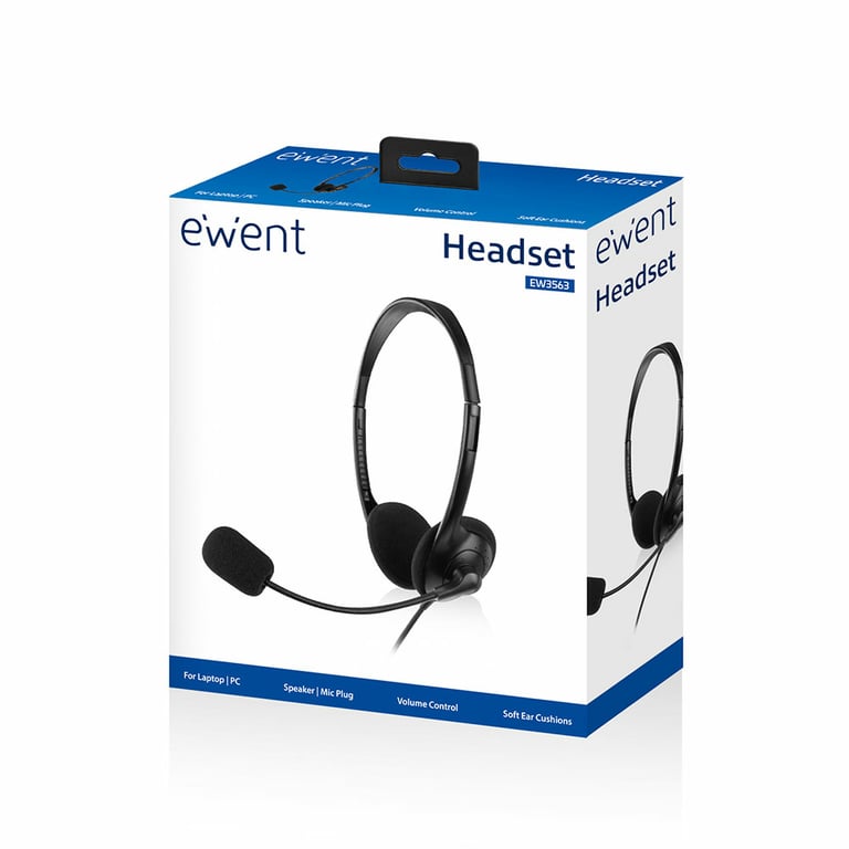 Casque Ewent EW3563 – Casque Avec Fil, Microphone et Contrôle du Volume - vue 2