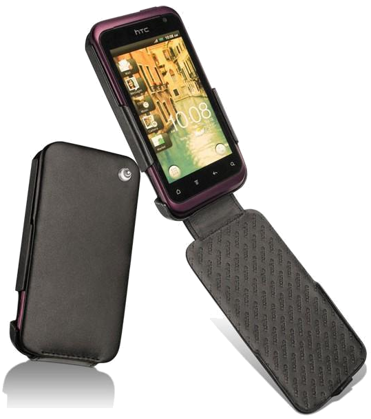 Housse cuir HTC Rhyme - Rabat verticalNoir