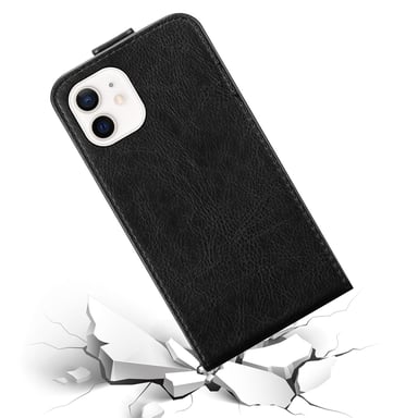 Coque pour Apple iPhone 12 MINI en NOIR NUIT Housse de protection Étui au design flip avec fermeture magnétique