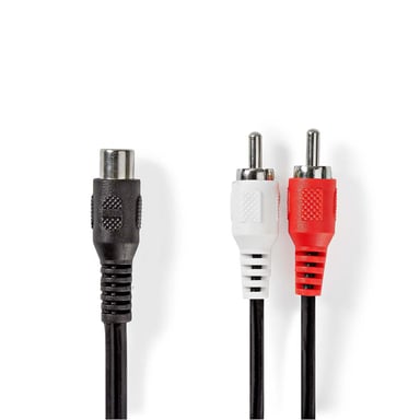 Nedis CAGB24020BK02 câble audio 0,2 m RCA 2 x RCA Noir - Neuf