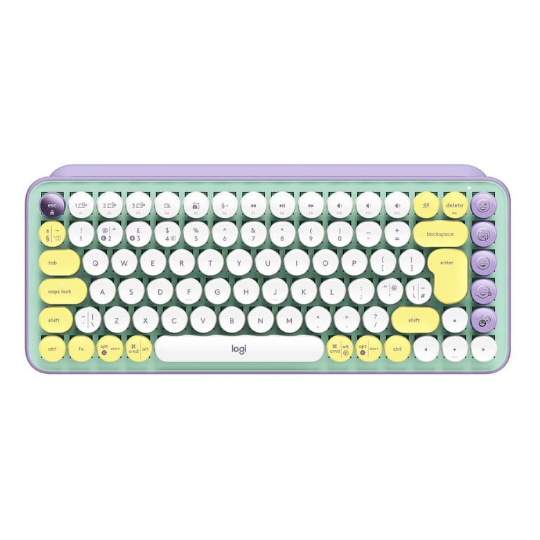 Logitech POP Keys Wireless Mechanical Keyboard With Emoji Keys clavier Universel Bluetooth QWERTY Anglais Couleur menthe - Neuf