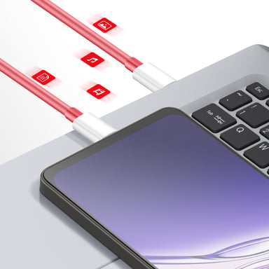 Chargeur OnePlus SUPERVOOC 120 W Chargeur USB-C à double port à charge rapide avec câble Blanc