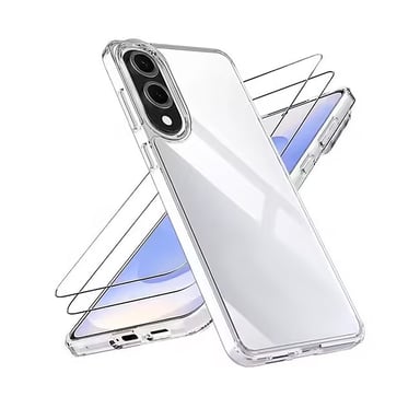 EVETANE Funda Samsung Galaxy S25 Edge Antichoque Silicona Esquinas Reforzadas + 2 Cristales Templados Protección Pantalla