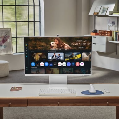 Smart Monitor Samsung M8 M80F S32FM801UU 32'- 4K- Multimedia- Regulable en altura- Smart TV- Webcam- Blanco