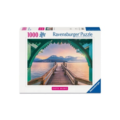 Puzzle Ravensburger 1000 pièces Romantic Pier au lac d'Annecy Paysage Noir 70 x 50 cm - Neuf