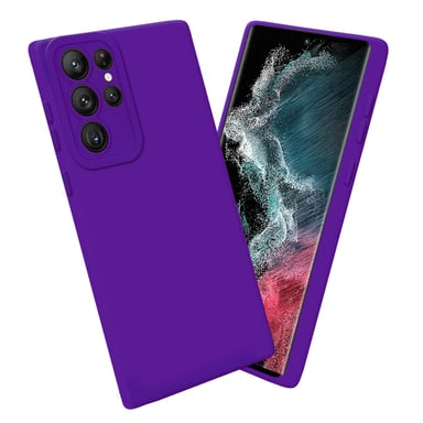 Coque pour Samsung Galaxy S22 ULTRA en FLUID VIOLET FONCÉ Housse de protection Étui en silicone TPU flexible
