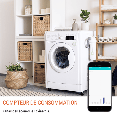Prise connectée WiFi + Bluetooth® 2 prises USB A avec Compteur 16A Konyks
