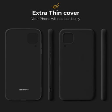 Moozy Minimalist Series Coque en silicone pour Huawei P40 Lite, noir - Finition mate fine et souple en TPU