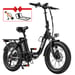 VITILAN U3 Bicicletta elettrica per adulti 20 pollici Fat Tire Ebikes Bicicletta elettrica pieghevole 750W, 48V 13Ah Step Thru E-Bike 7 velocità - Nero