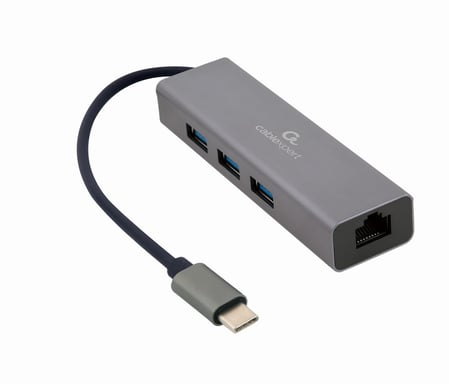 Gembird A-CMU3-LAN-01 station d'accueil USB 3.2 Gen 1 (3.1 Gen 1) Type-C Gris