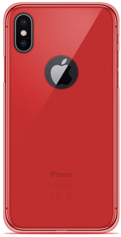 Coque silicone unie compatible Givré Rouge Apple iPhone X iPhone XS