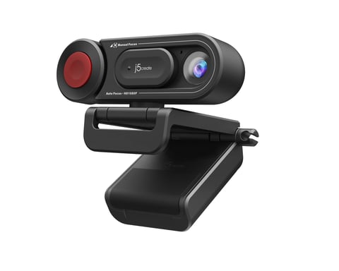 j5create JVU250-N Cámara web HD de alta definición con interruptor de enfoque manual y automático