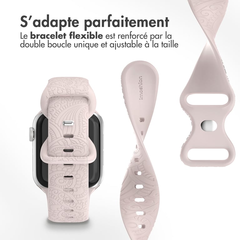imoshion Bracelet en silicone gravé pour 'Apple Watch Series 1 9 / SE 384041 mm | Series 10 42 mm Neuf - vue 5