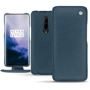Housse cuir OnePlus 7 Pro -  - Bleu - Cuir grainé