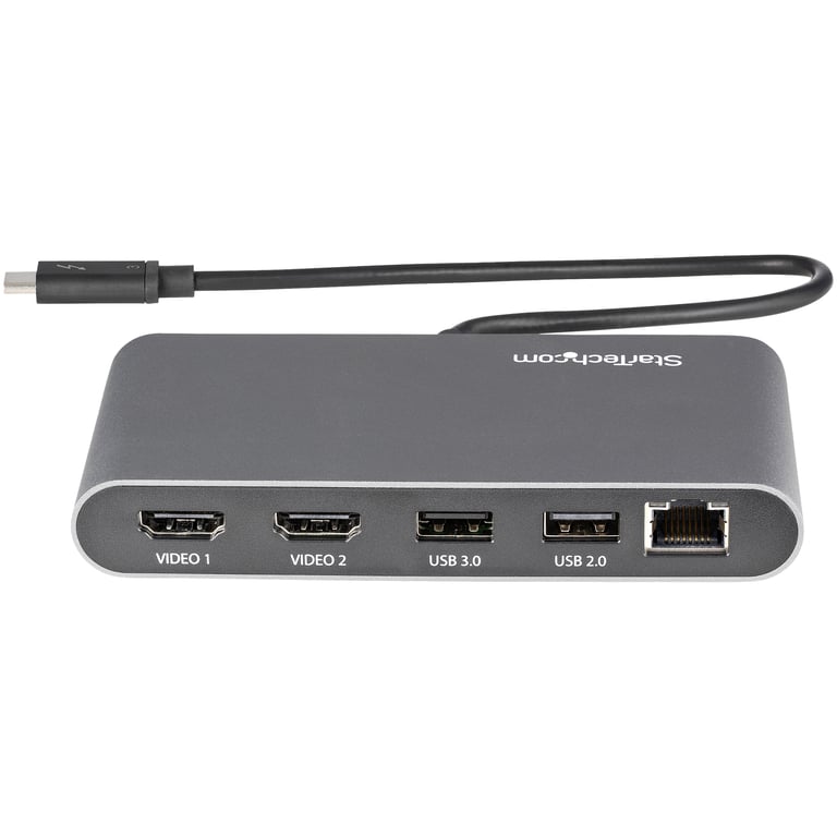StarTech.com Mini Dock Thunderbolt 3 Station d'Accueil Portable pour Deux Écrans avec HDMI 4K 60Hz 2 x Hub USB A 3.02.0 GbE Câble de 28 cm Adaptateur Multiport TB3 MacWindows Neuf - vue 3