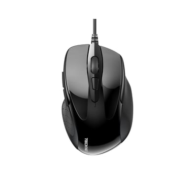 TECKNET UM013 Ratón Ergonomico Silencioso - 4 Niveles DPI Cable USB - Negro