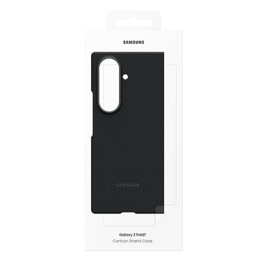 Samsung Funda Original de Fibra de Carbono para Galaxy Z Fold 7 con Películas Antirreflejos para Pantalla Negro
