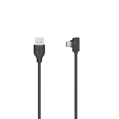 Câble USB-C, mâle USB-C - mâle USB-A, 90°, USB 2.0, 480 Mbit/s, 0,75m