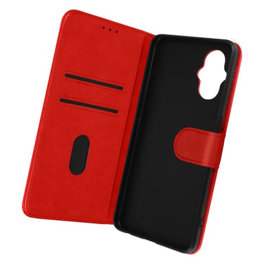 Funda Oppo Reno 8 Lite 5G Solapa Tarjetero Función Soporte Vídeo rojo