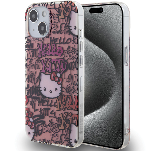 Coque de téléphone Hello Kitty iPhone 15 Souple Design Graffiti