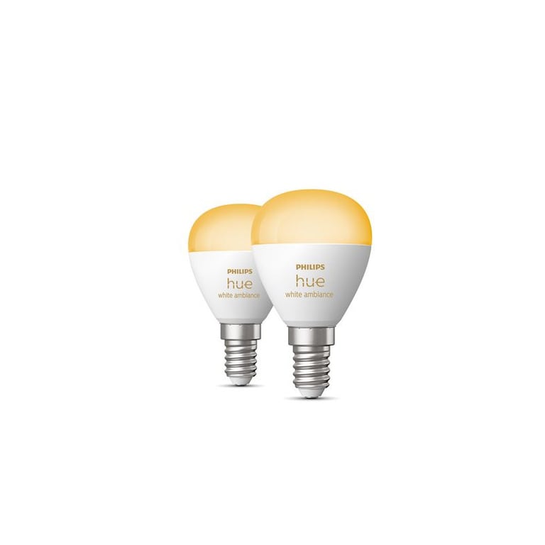 Pack de 2 ampoules connectées Philips Hue White Ambiance P45 E14 5,1 W Blanc - Neuf