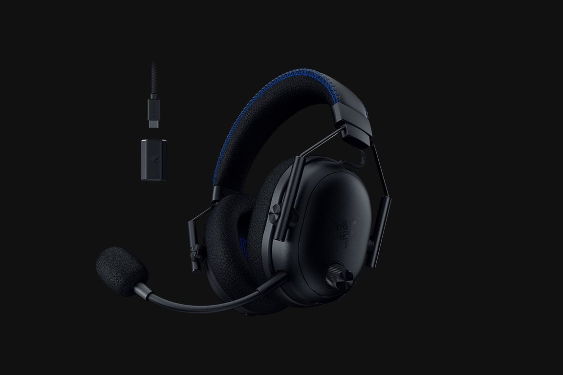 Razer BlackShark V3 Pro for Playstation Casque Gaming sans Fil avec réduction Active du Bruit ANC Haut parleurs Triforce 50mm HyperSpeed 2 4 GHz THX Spatial Audio PS5PC | - vue 6