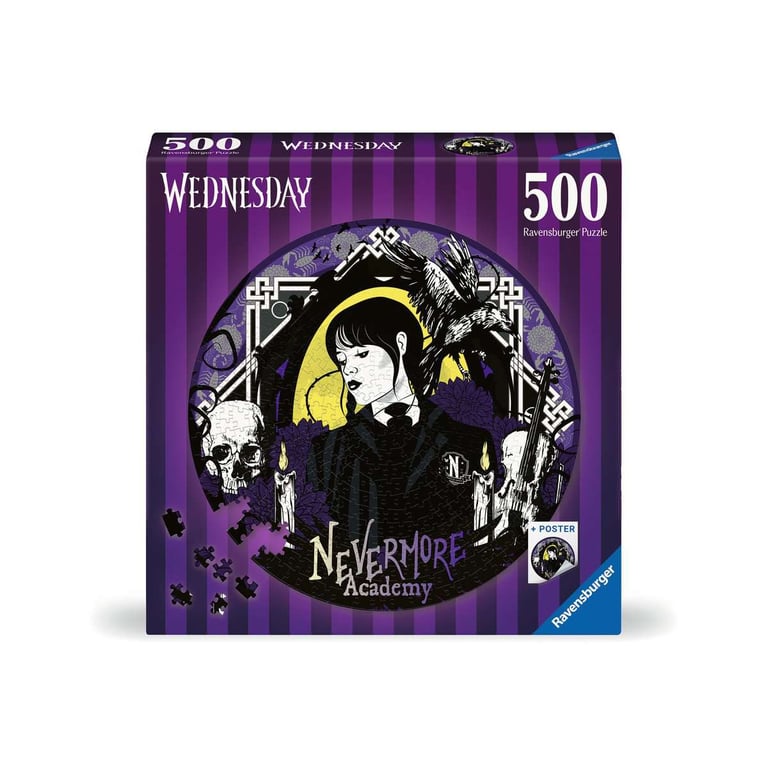 Puzzle 500 pièces rond : Mercredi Ravensburger France - vue 4