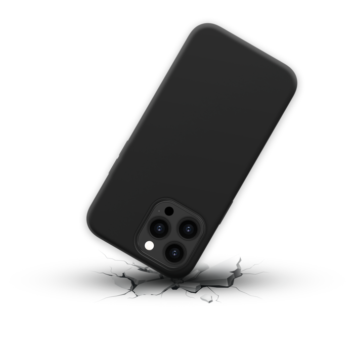 Coque antichoc en gel de silicone doux pour Apple iPhone 14 Pro Max, Noir satin