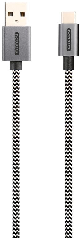 Câble USB 2.0 - USB-A/USB-C Plaqué or Tissus 1,00m CA-032