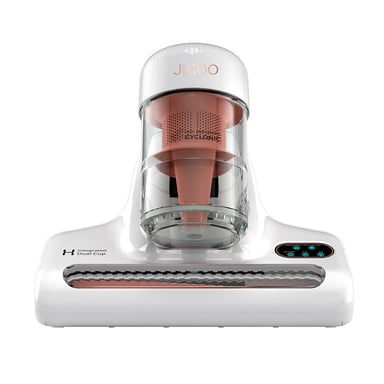 Aspiradora Antiácaros JIGOO J200, Aspiradora de Colchones, con Doble Taza Integrada, Succión 13KPa, Lámpara UV, Aire Caliente 60?, Pantalla LED