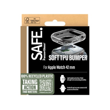 PanzerGlass SAFE. by ® TPU Bumper Transparent Apple Watch Series 11 | 10 | 42mm funda para teléfono móvil Transparente