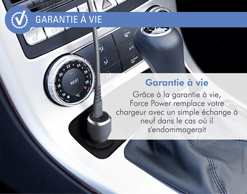 Caricatore da auto doppio USB A+A 4,8A (2,4+2,4A) IC Smart Garanzia a vita Grey Force Power