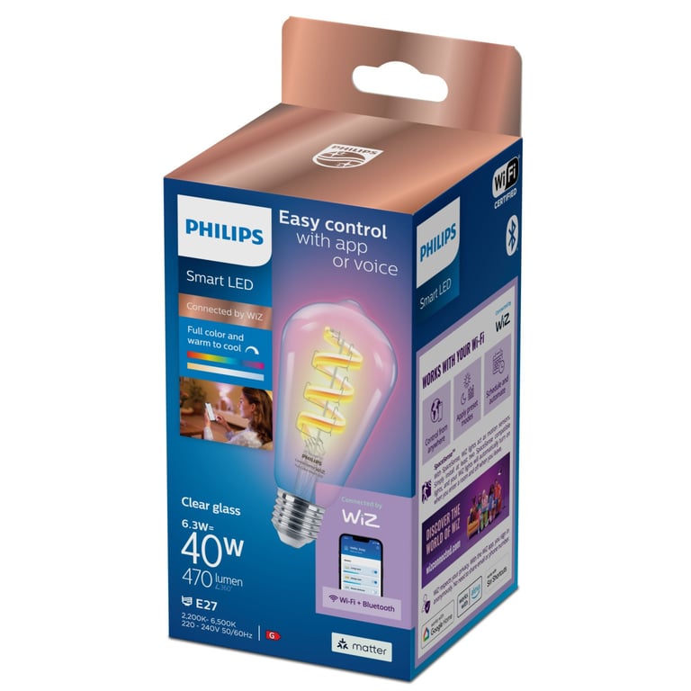 Philips Ampoule transparente à filament ST64 E27 Neuf - vue 6