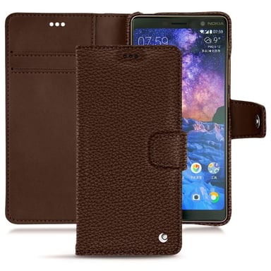 Housse cuir Nokia 7 Plus -  - Marron - Cuir grainé
