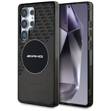 Étui AMG Transparent Rhombs MagSafe pour Samsung Galaxy S25 Ultra, noir