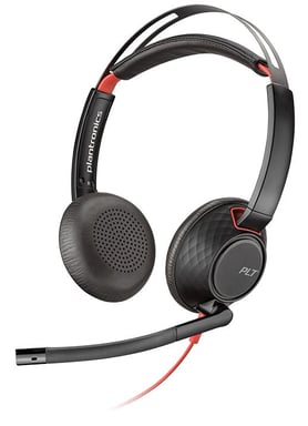 POLY Blackwire 5220 Casque Avec fil Arceau Appels/Musique USB Type-C Noir, Rouge